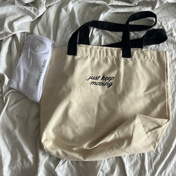 Annie Moves x Dsplace yoga tote bag carrier and size large  socks nwot not used - Picture 2 of 4